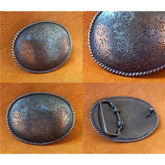 Western Floral Eagle Dogs Birds Star Replacement Belt Buckle Fits 1-1/2"(38mm) - Picture 4 of 7